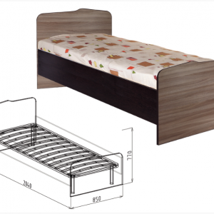Кровать 0,8 №22 "Статус" ясень шимо темный