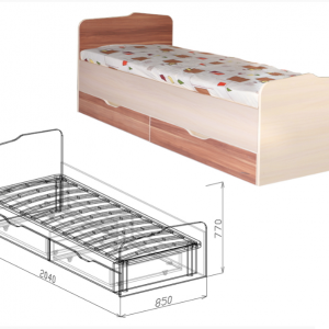 Кровать 0,8 с ящиками №15 "Евро"